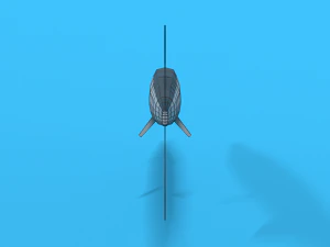 low poly cartoon garfish 3D Model