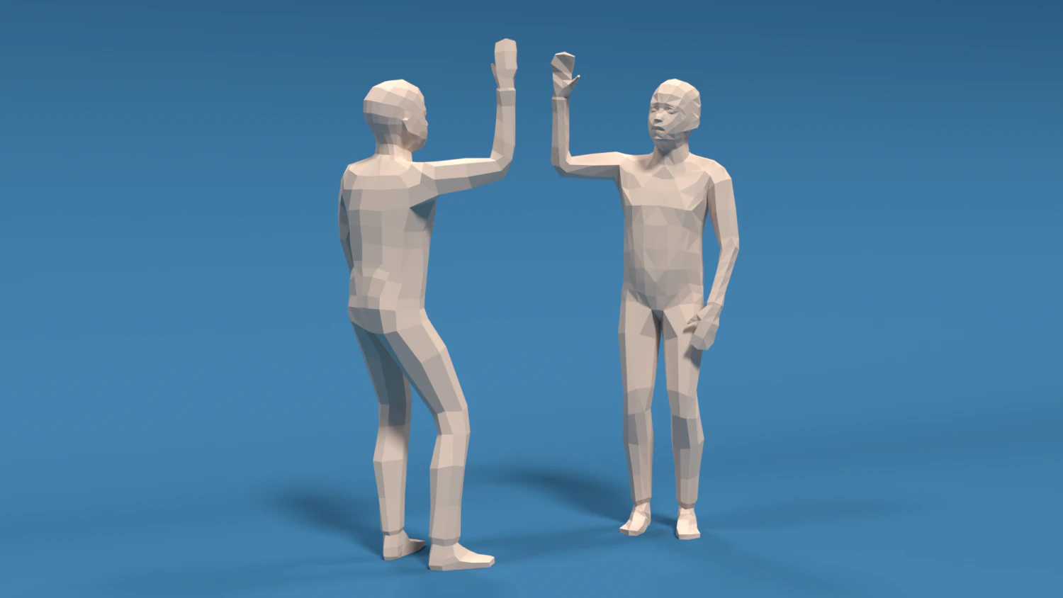 low poly kids high five hands 3D Model .c4d .max .obj .3ds .fbx .stl .blend 