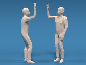 low poly kids high five hands Modello 3D