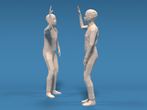 low poly kids high five hands Modello 3D