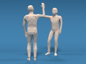 low poly kids high five hands Modello 3D