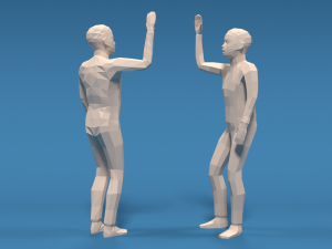 low poly kids high five hands Modello 3D