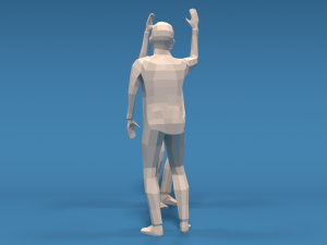 low poly kids high five hands Modello 3D