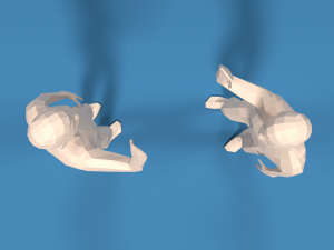 low poly kids high five hands Modello 3D
