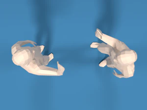 low poly kids high five hands 3D Model