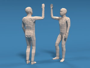 low poly kids high five hands Modello 3D
