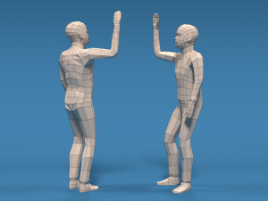 low poly kids high five hands Modello 3D