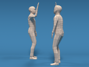low poly kids high five hands Modello 3D