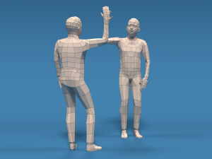 low poly kids high five hands Modello 3D