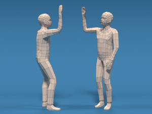low poly kids high five hands Modello 3D