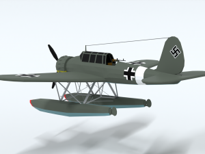 low poly cartoon arado ar 196 Modèle 3D