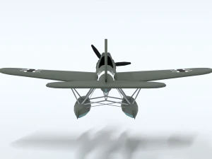 low poly cartoon arado ar 196 3D Model
