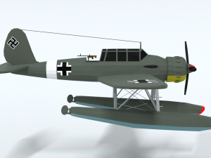 low poly cartoon arado ar 196 Modèle 3D