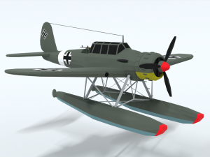 low poly cartoon arado ar 196 Modèle 3D