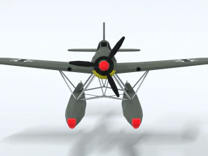 low poly cartoon arado ar 196 3D Model
