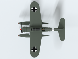 low poly cartoon arado ar 196 Modèle 3D