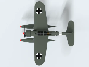 low poly cartoon arado ar 196 3D Model