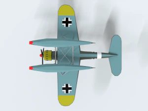 low poly cartoon arado ar 196 3D Model