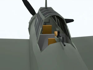 low poly cartoon arado ar 196 3D Model