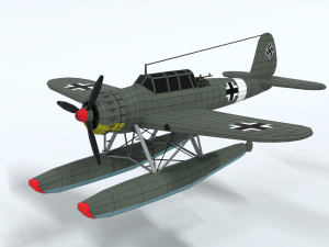 low poly cartoon arado ar 196 Modèle 3D