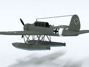 low poly cartoon arado ar 196 Modèle 3D