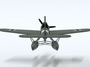 low poly cartoon arado ar 196 3D Model