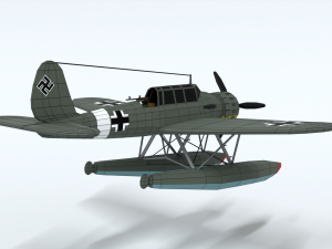 low poly cartoon arado ar 196 Modèle 3D