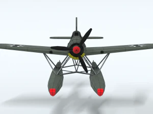 low poly cartoon arado ar 196 3D Model