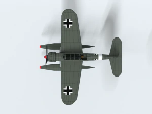 low poly cartoon arado ar 196 3D Model