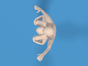 low poly kids riding on shoulders 3Dモデル