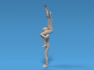 low poly kids riding on shoulders 3Dモデル