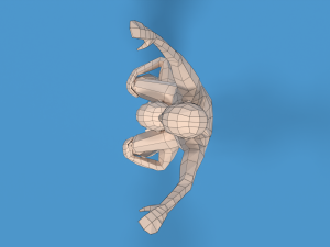 low poly kids riding on shoulders 3Dモデル