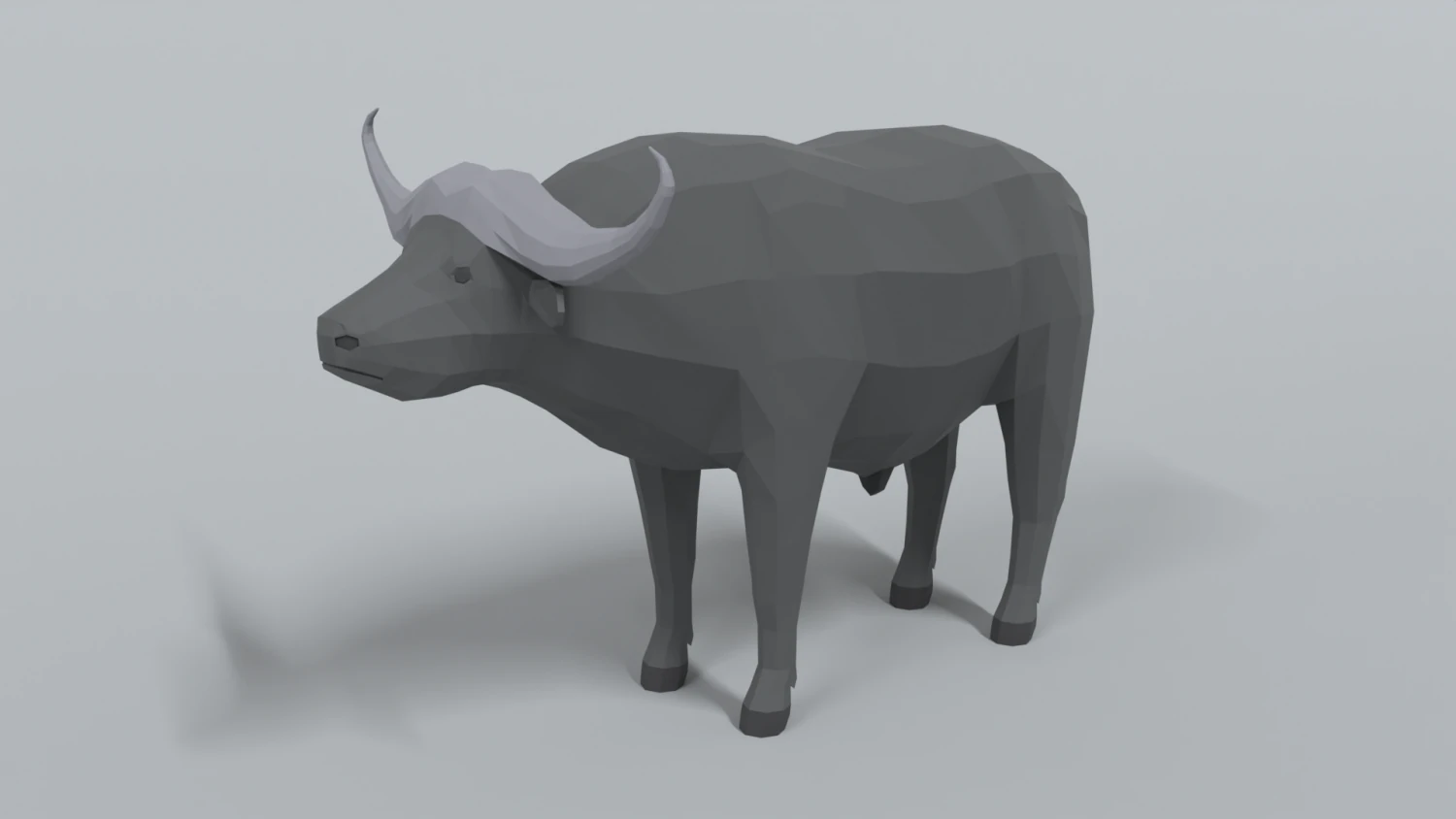 low poly cartoon african buffalo 3D Model .c4d .max .obj .3ds .fbx .stl .blend