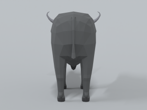 low poly cartoon african buffalo 3D Model