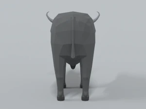 low poly cartoon african buffalo 3D Model