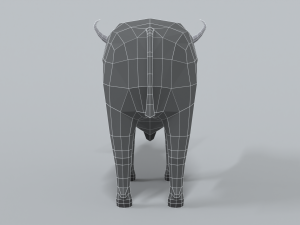 low poly cartoon african buffalo 3D Model