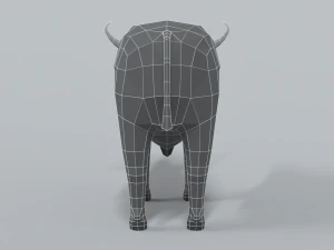 low poly cartoon african buffalo 3D Model