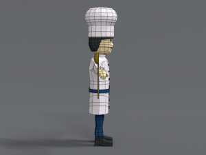 low poly cartoon chef Modelo 3D