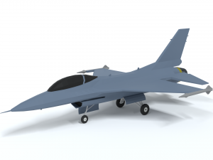 low poly cartoon f-16c fighting falcon 3D Model