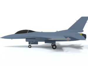 low poly cartoon f-16c fighting falcon 3D Model