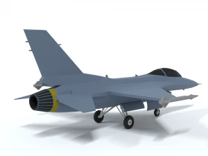 low poly cartoon f-16c fighting falcon 3D Model