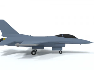 low poly cartoon f-16c fighting falcon 3D Model