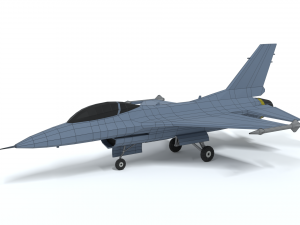 low poly cartoon f-16c fighting falcon 3D 모델