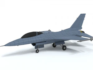 low poly cartoon f-16c fighting falcon 3D Model