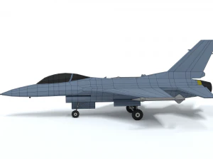 low poly cartoon f-16c fighting falcon 3D Model