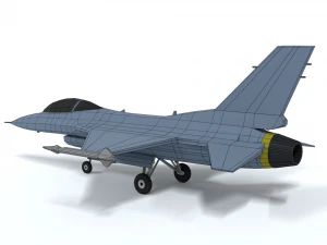 low poly cartoon f-16c fighting falcon 3D Model