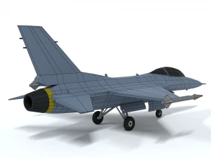 low poly cartoon f-16c fighting falcon 3D Model