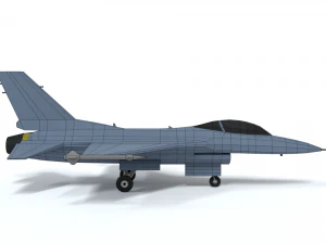low poly cartoon f-16c fighting falcon 3D Model