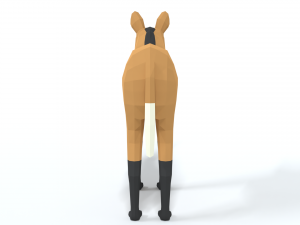 low poly cartoon maned wolf Modèle 3D