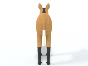 low poly cartoon maned wolf 3D Model